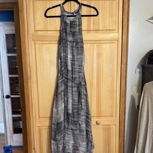 Eileen Fisher grey silk maxi dress